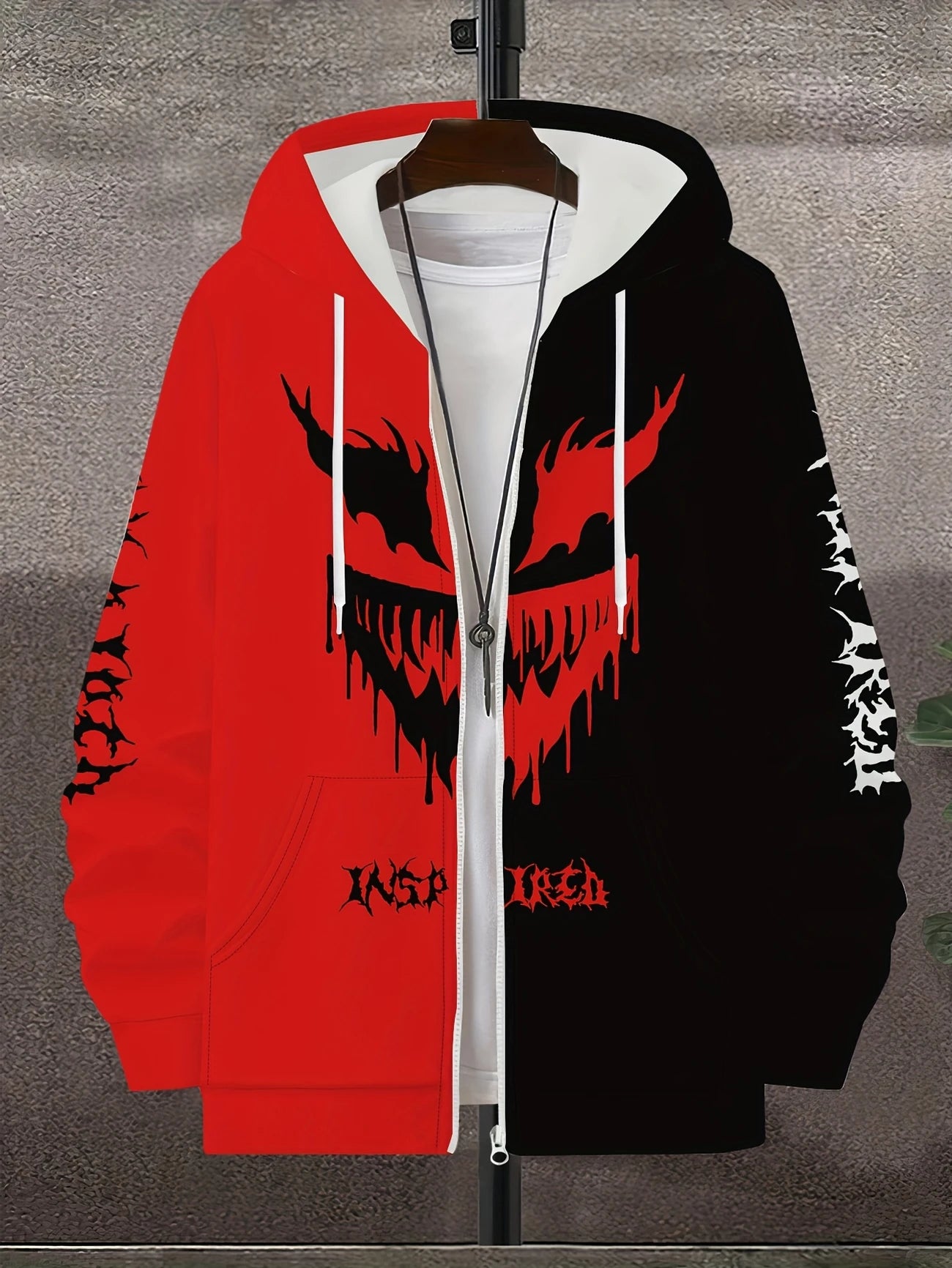 “Siyah-Beyaz Venom Hoodie – Tarzına Karanlık Dokunuş!”