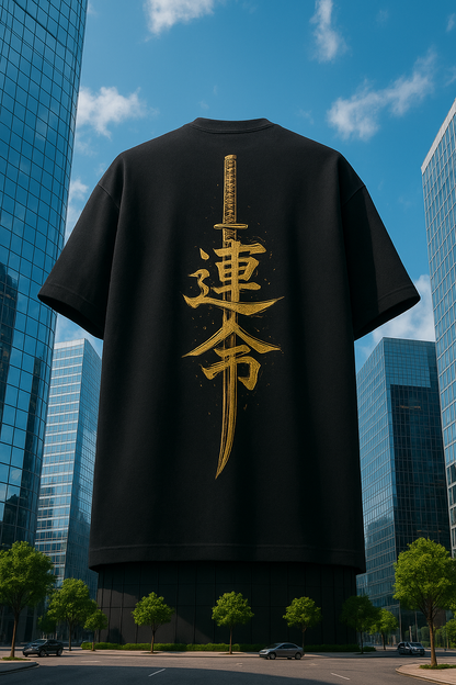 Samuray Ruhunu Taşı – Katana Tasarımlı Oversize Tişört