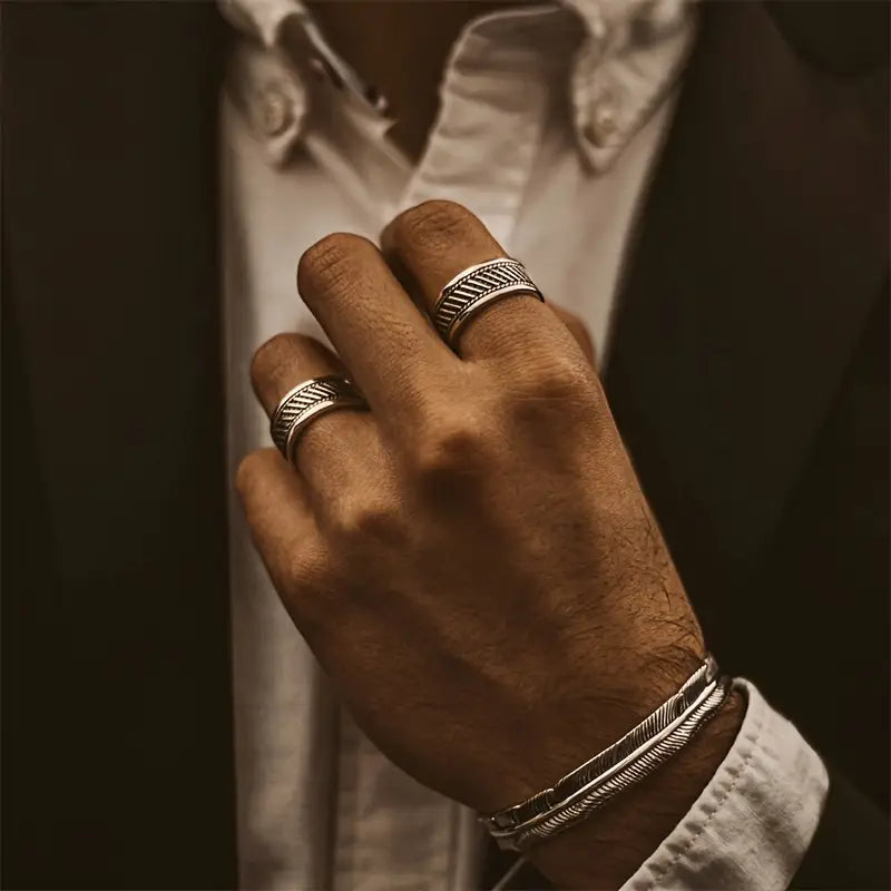 El İşçiliği Detaylı Ayarlanabilir Vintage Yüzük