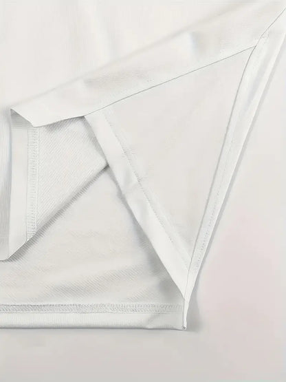 Erkek Oversize Kısa Kollu Kapüşonlu Tişört – Saf Beyaz Şıklık