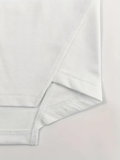 Erkek Oversize Kısa Kollu Kapüşonlu Tişört – Saf Beyaz Şıklık