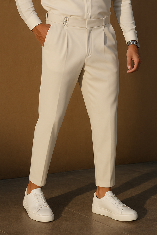 Çift Tokalı Modern Pantolon